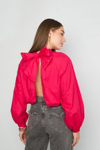 Bow Open Back Top Women – Cotton Casual Eloise Closet