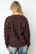 Fringe Touch V-Neck Sweater Eloise Closet