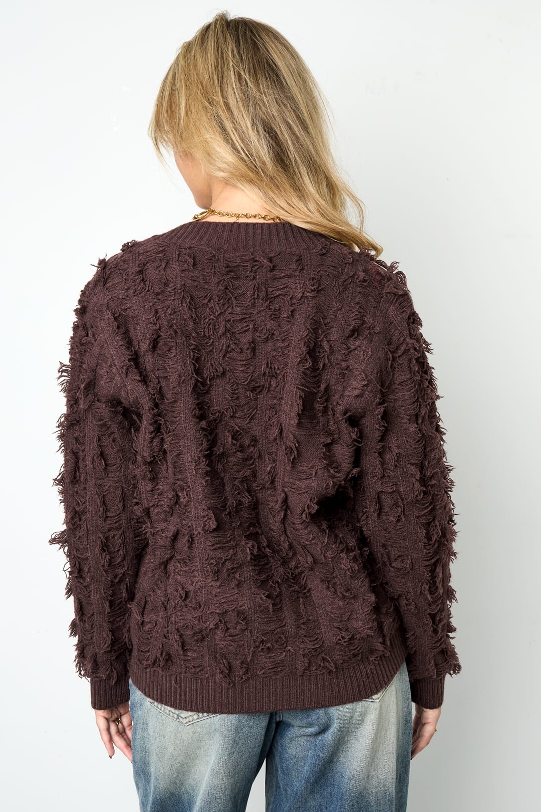 Fringe Touch V-Neck Sweater Eloise Closet