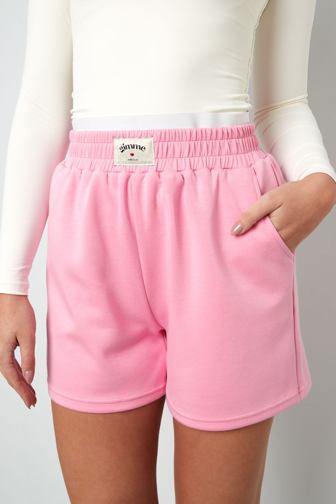 Eloise Closet Sporty Color Knit Casual Shorts Polyester Fiber