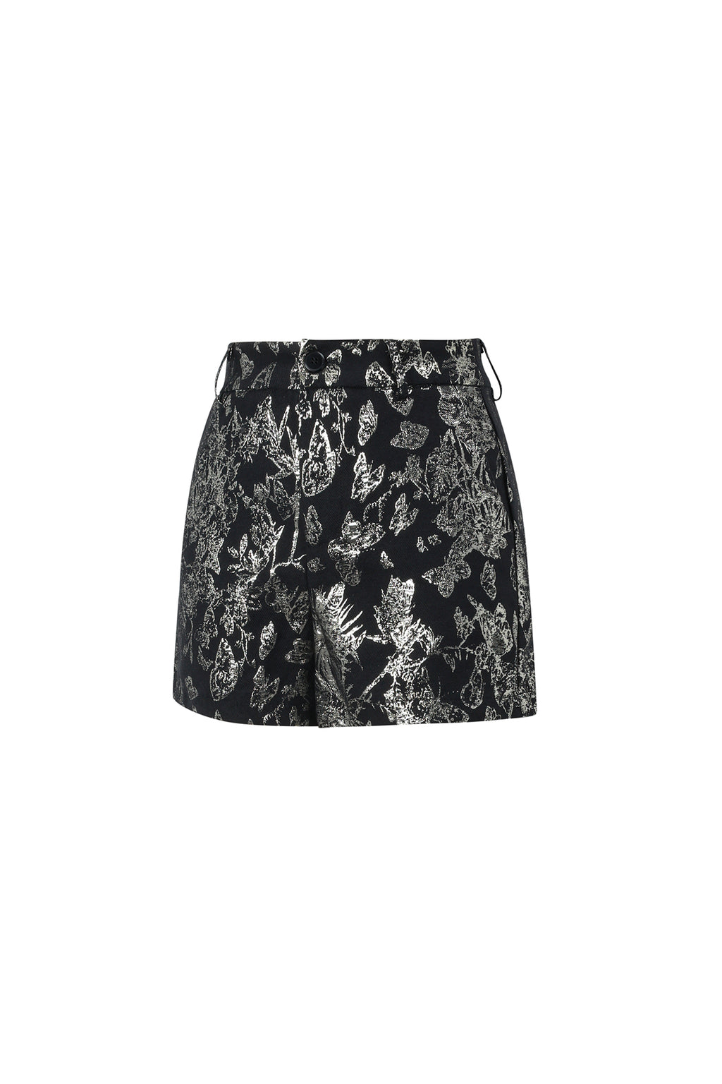 Golden Floral High-Waisted Shorts Eloise Closet