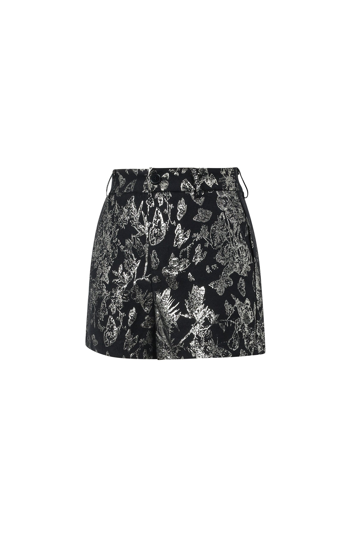 Golden Floral High-Waisted Shorts Eloise Closet