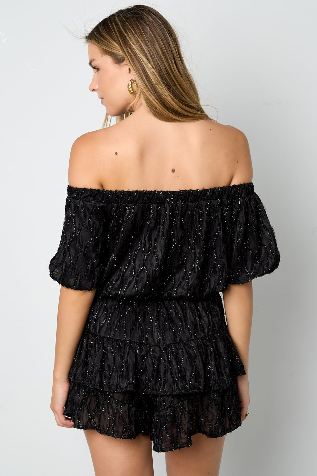 Eloise Closet Off-Shoulder Ruffle Bodysuit Woven Polyester