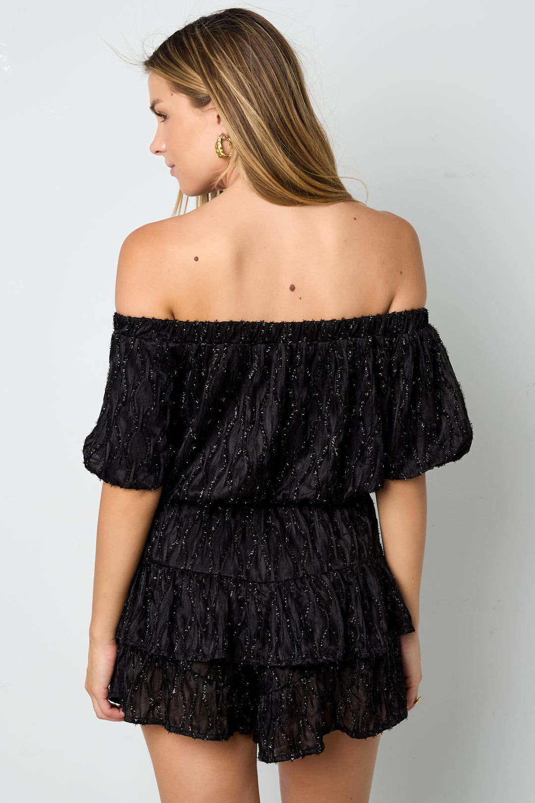 Eloise Closet Off-Shoulder Ruffle Bodysuit Woven Polyester