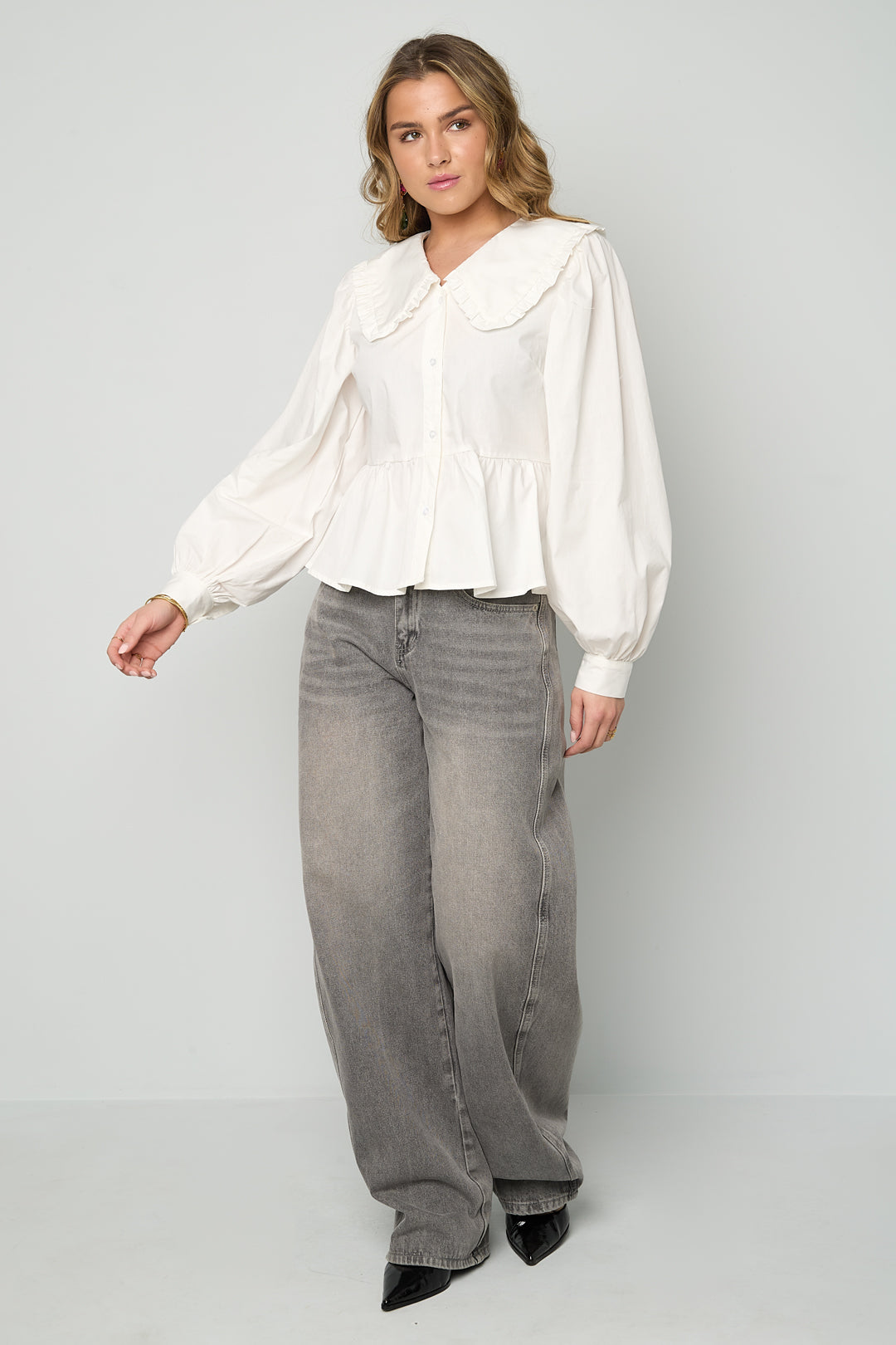 Eloise Closet Cotton Blouses & Shirts Solid 
