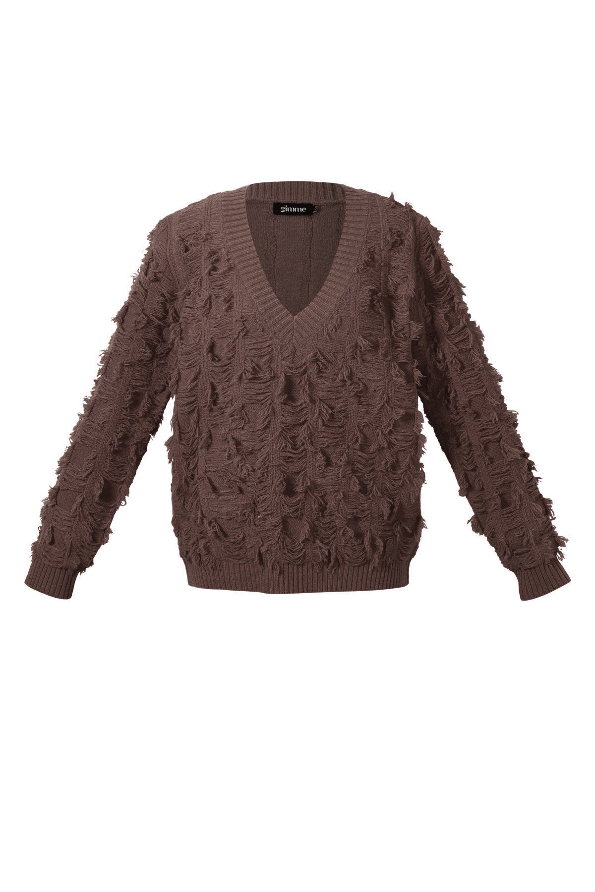 Fringe Touch V-Neck Sweater Eloise Closet
