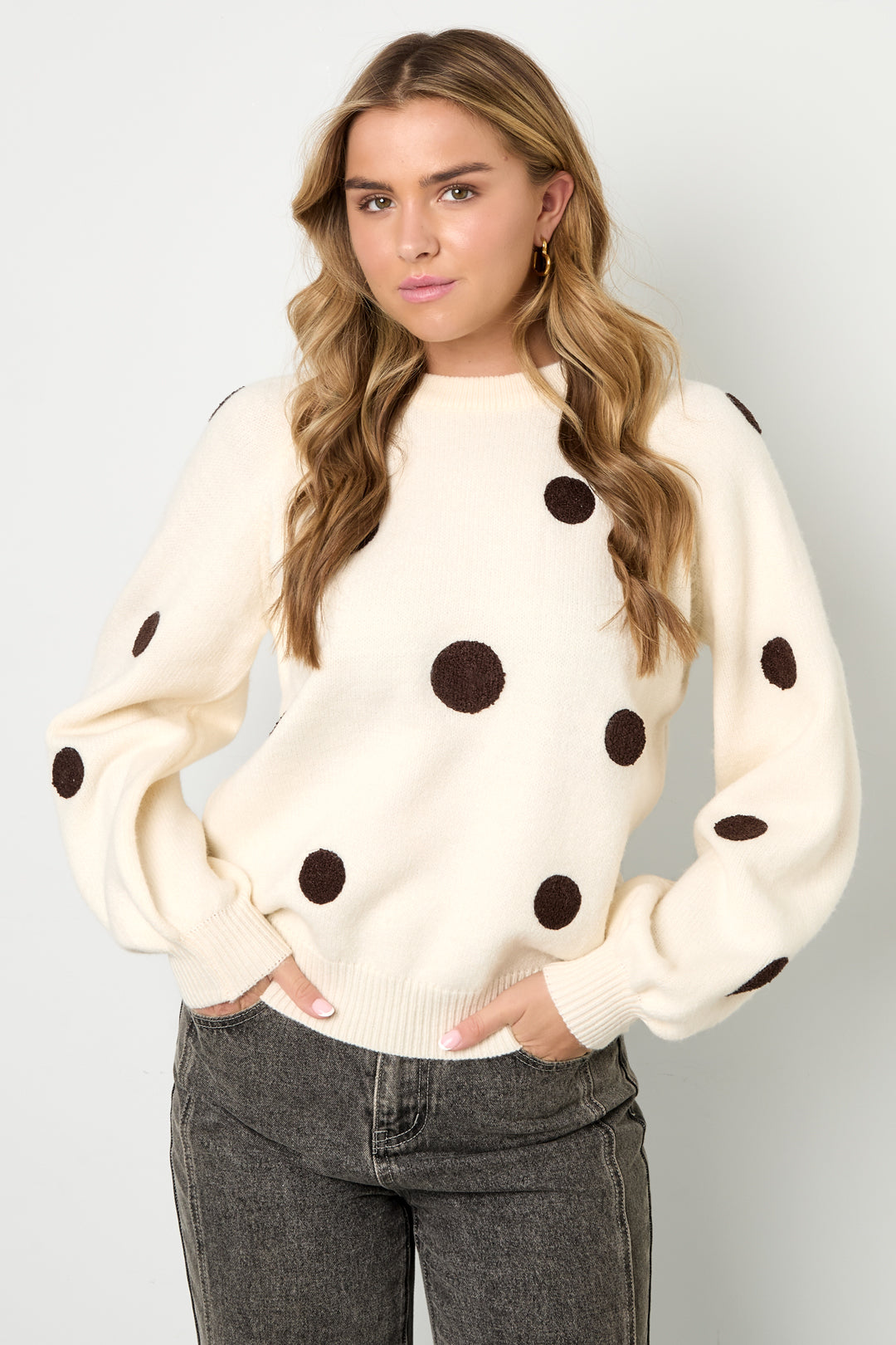 Playful Dot Knit Sweater Eloise Closet
