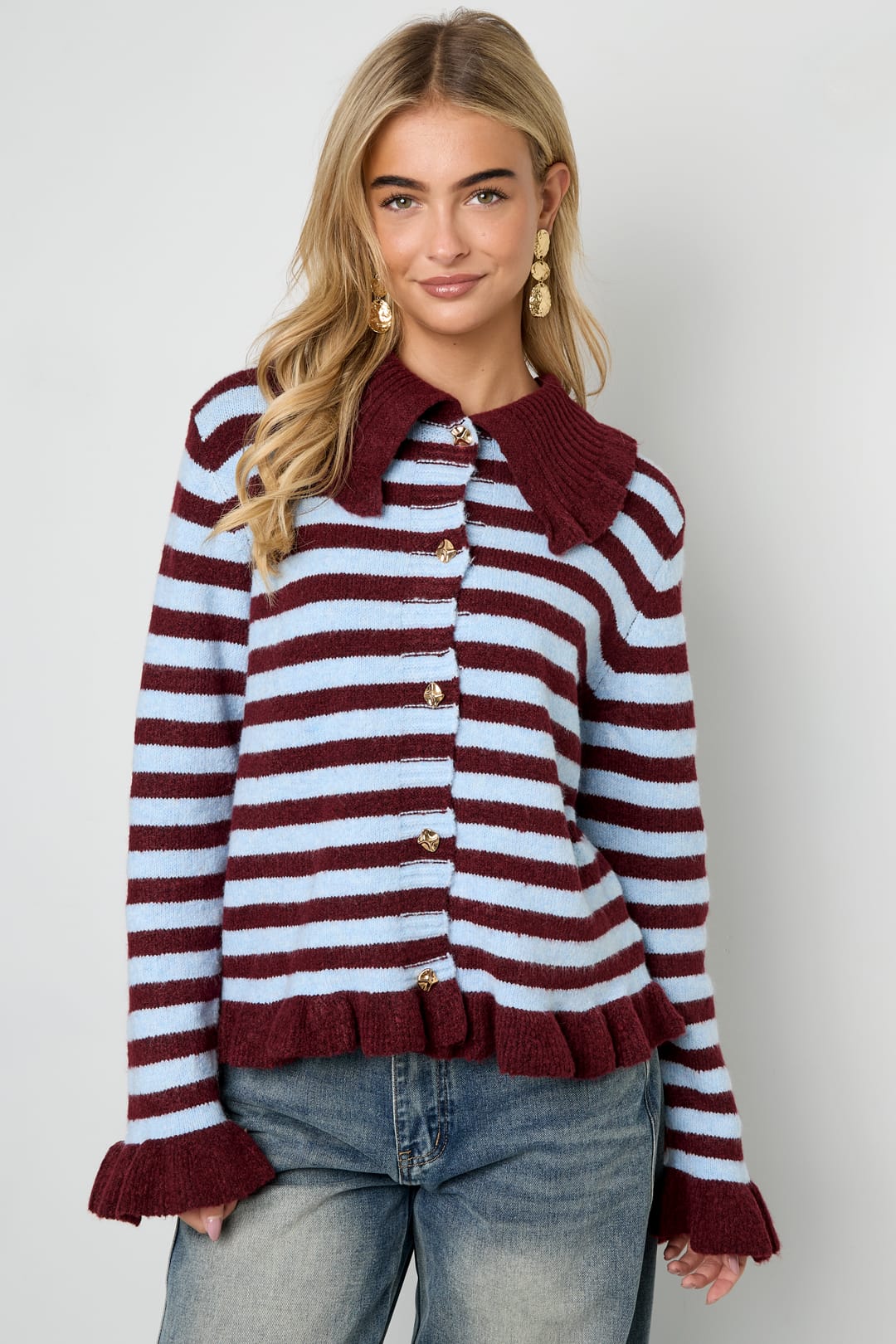 Eloise Closet Striped Knit Cardigan
