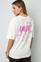 Cotton Knitted Women's T-shirt Casual Letters