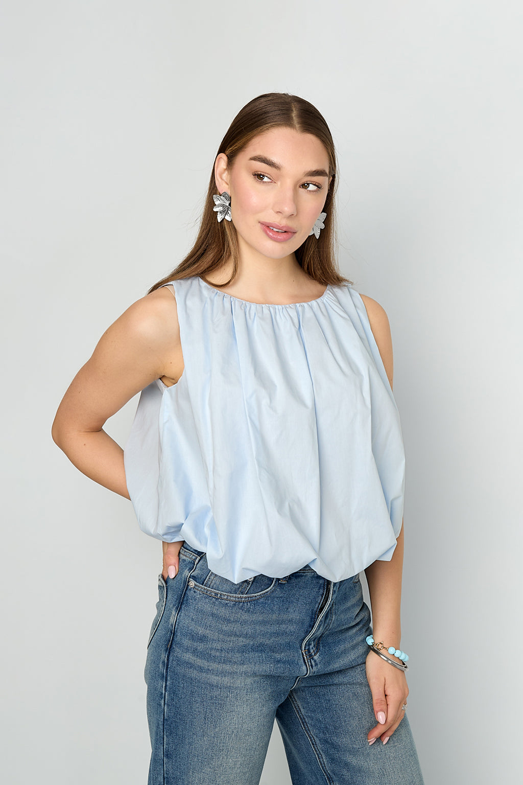 Balloon Sleeve Top – Cotton Casual Jewelry