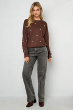 Stud Detail Knit Sweater Eloise Closet