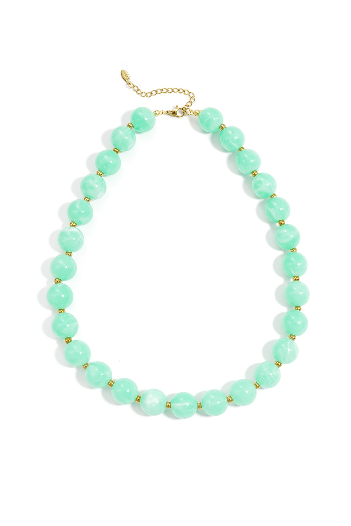 Bead necklace with gold beads in between 13.5mm