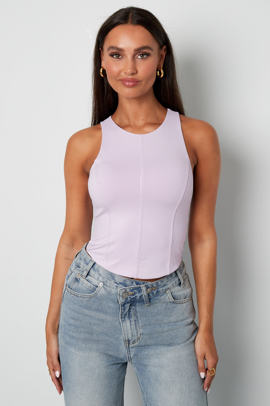 Seam Detail Sleeveless Summer Top Eloise Closet