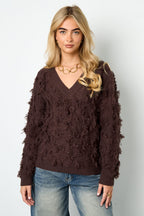 Fringe Touch V-Neck Sweater Eloise Closet