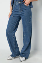 Eloise Closet Heart Embroidery Straight-Leg Denim – Playful & Polished