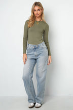 Eloise Closet Knitted Shapewear Bodysuit Basic Solid Color