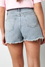 Eloise Closet | Distressed High Waist Denim Shorts