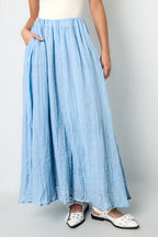 Woven Polyester Fiber Women's Maxi Skirt Casual Solid Color