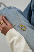Oval Stripe Pendant Necklace Eloise Closet