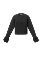 Eloise Closet Fringe Sleeve Cropped Cardigan