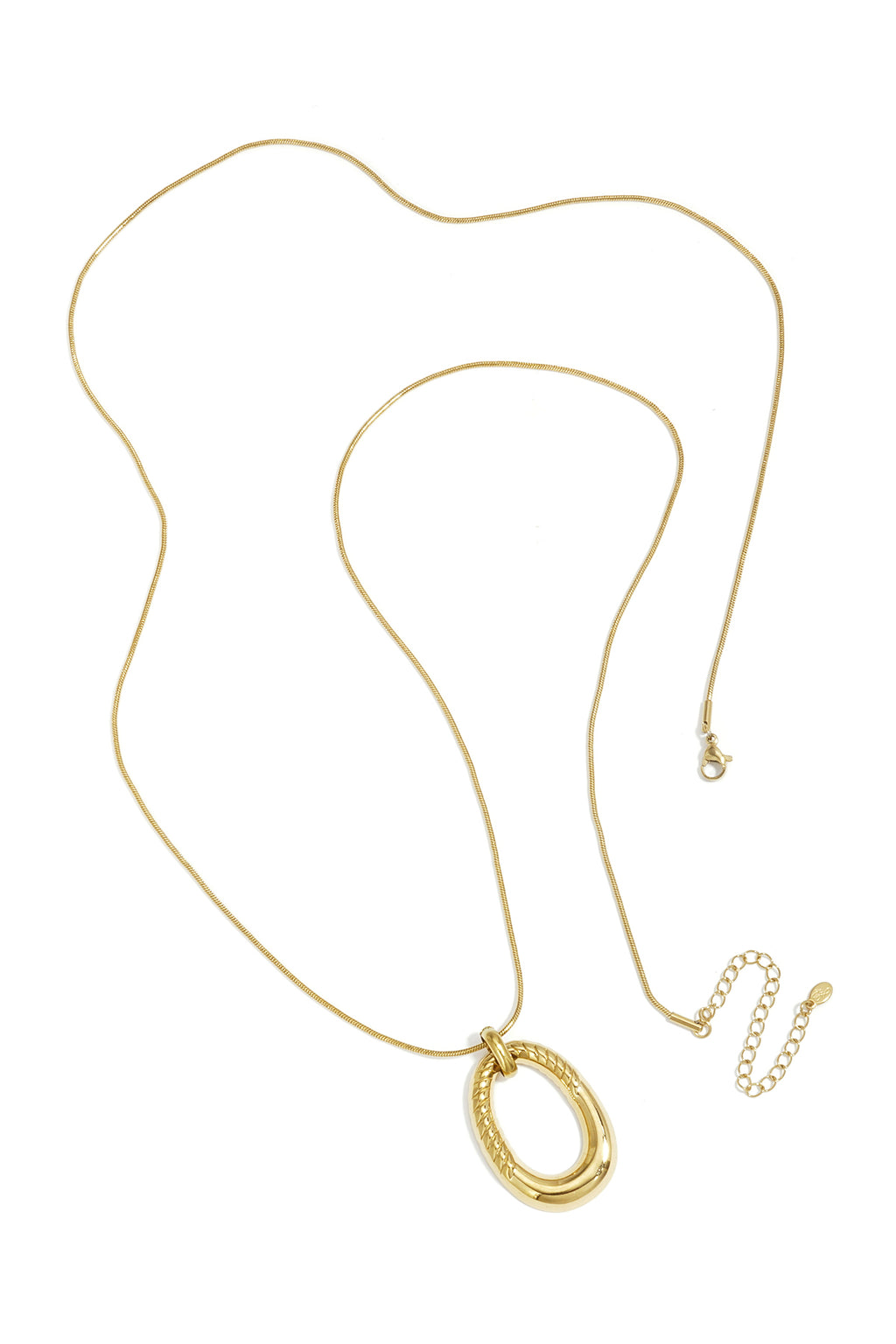 Oval Stripe Pendant Necklace Eloise Closet