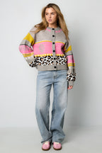 Eloise Closet Floral Print Knit Cardigan