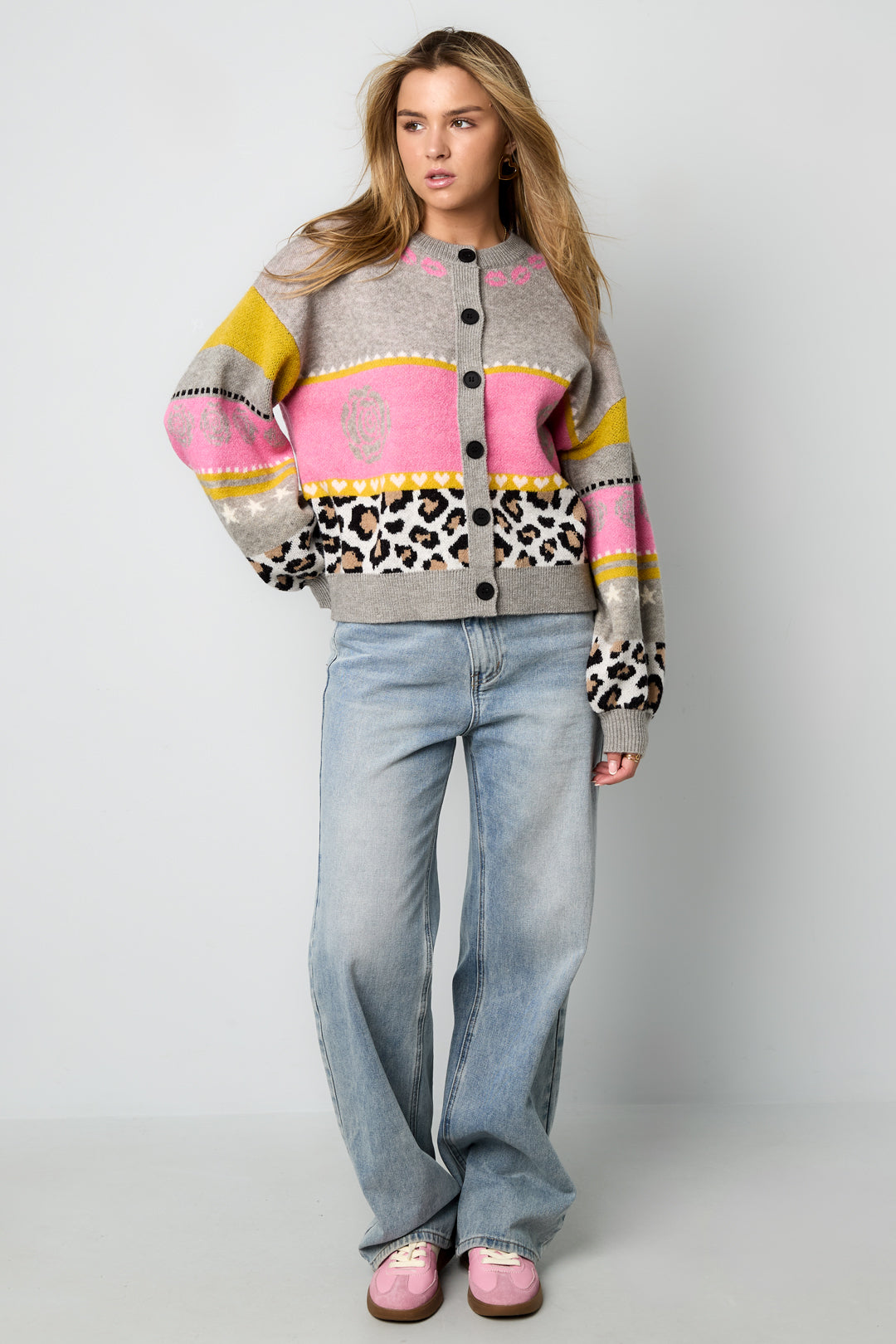 Eloise Closet Floral Print Knit Cardigan