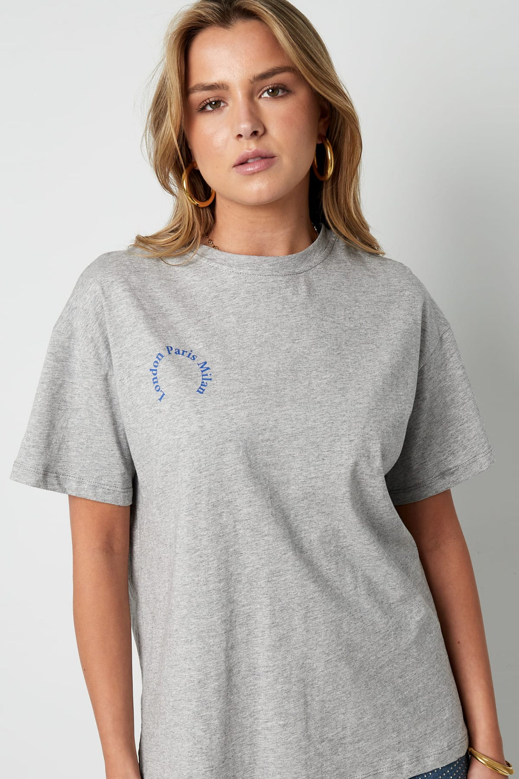 Circle Letter  Cotton T-Shirt Eloise Closet