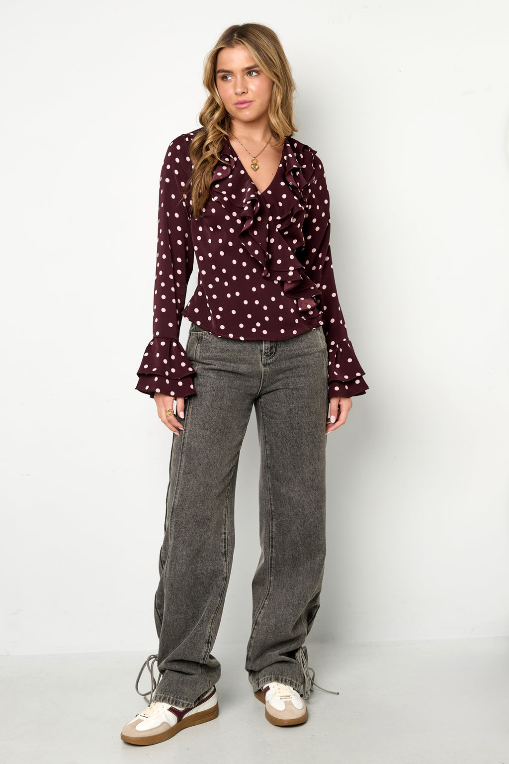 Eloise Closet Blouse Elegant Polka Dots 
