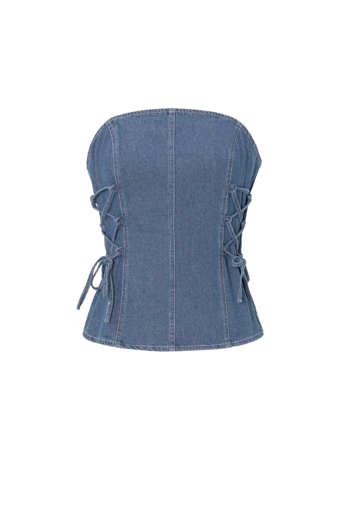 Eloise Closet Strapless Denim Top Woven Denim 