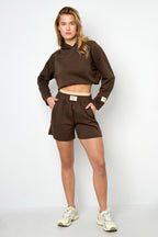 Eloise Closet Sporty Color Knit Casual Shorts Polyester Fiber