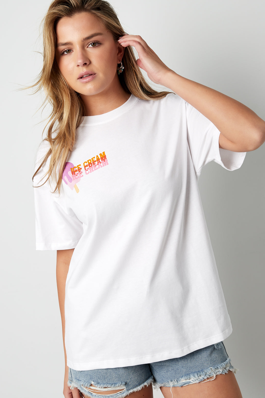 Ice Cream Letter Cotton T-Shirt Eloise Closet