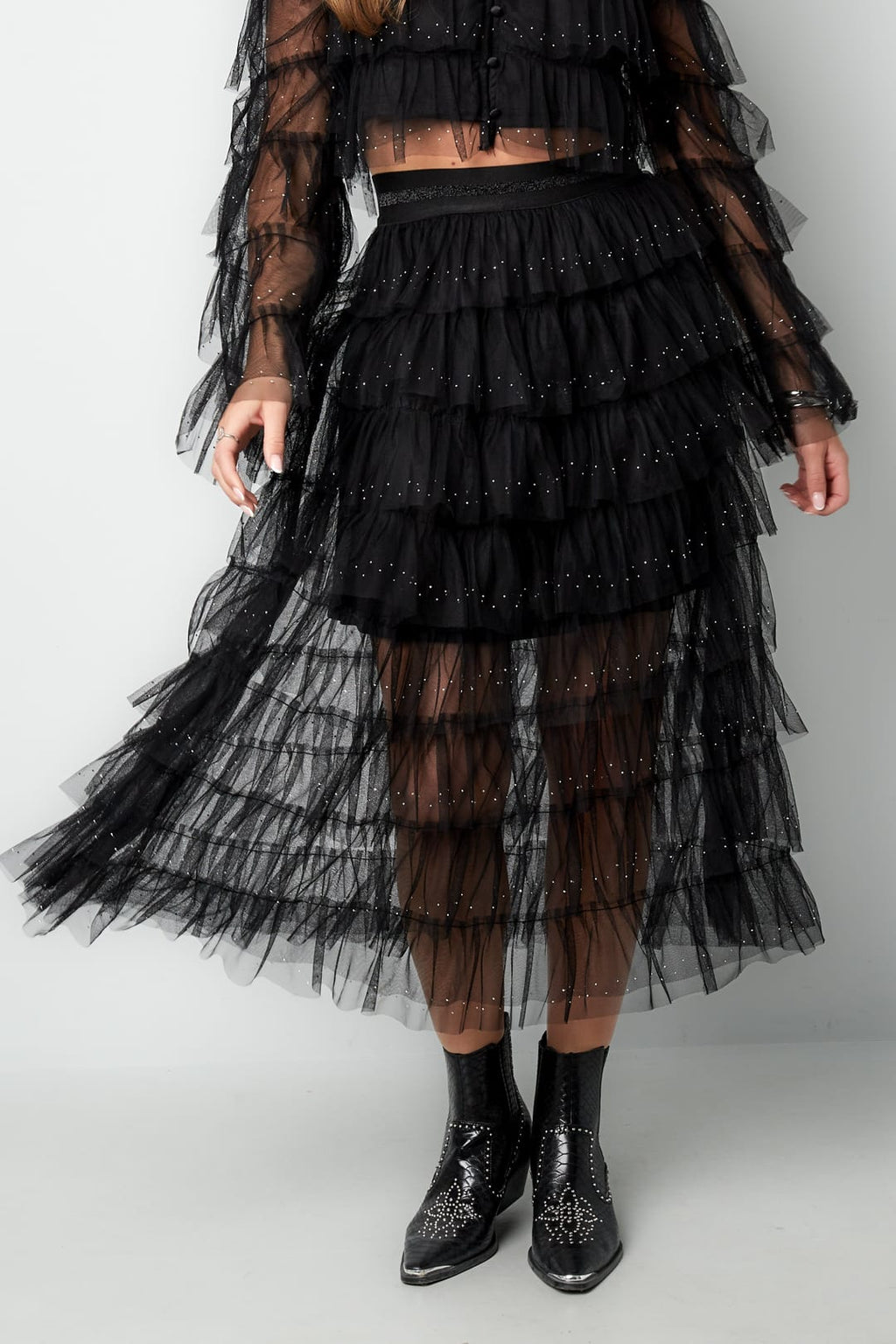 Elosie Closet Your Tiered Skirt Casual Polyester