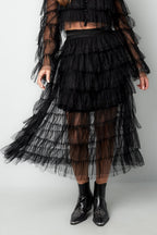 Elosie Closet Your Tiered Skirt Casual Polyester