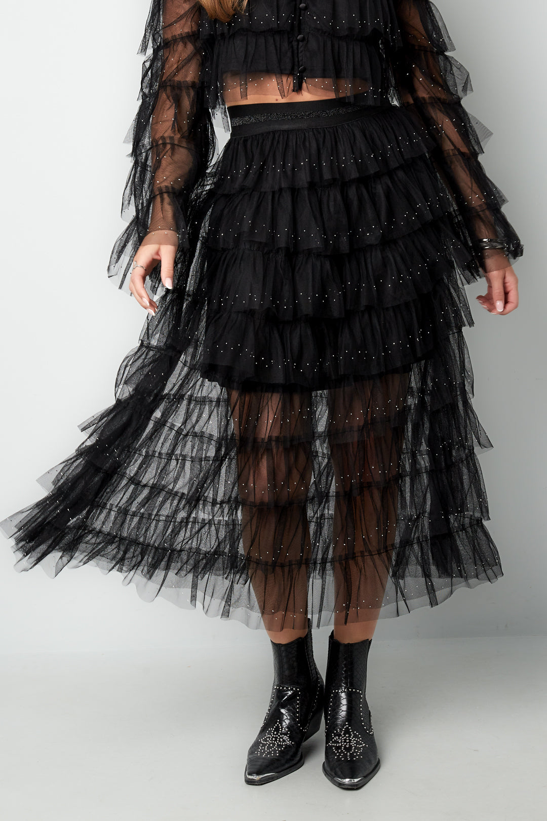 Elosie Closet Your Tiered Skirt Casual Polyester
