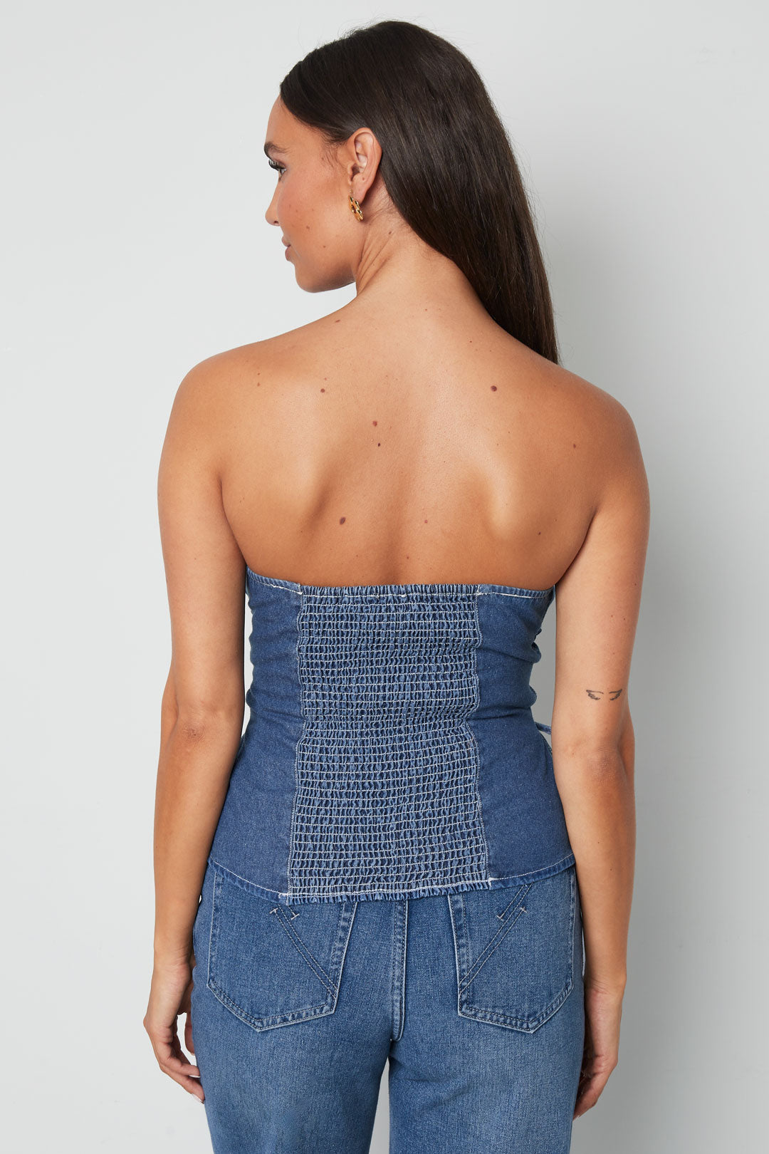 Eloise Closet Strapless Denim Top Woven Denim 