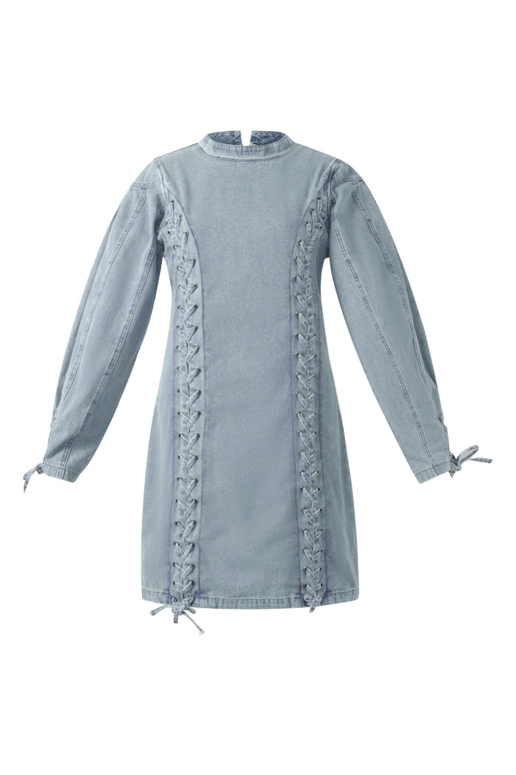 Eloise Closet Dress Elegant Tie-up Cotton Woven Denim