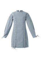 Eloise Closet Dress Elegant Tie-up Cotton Woven Denim