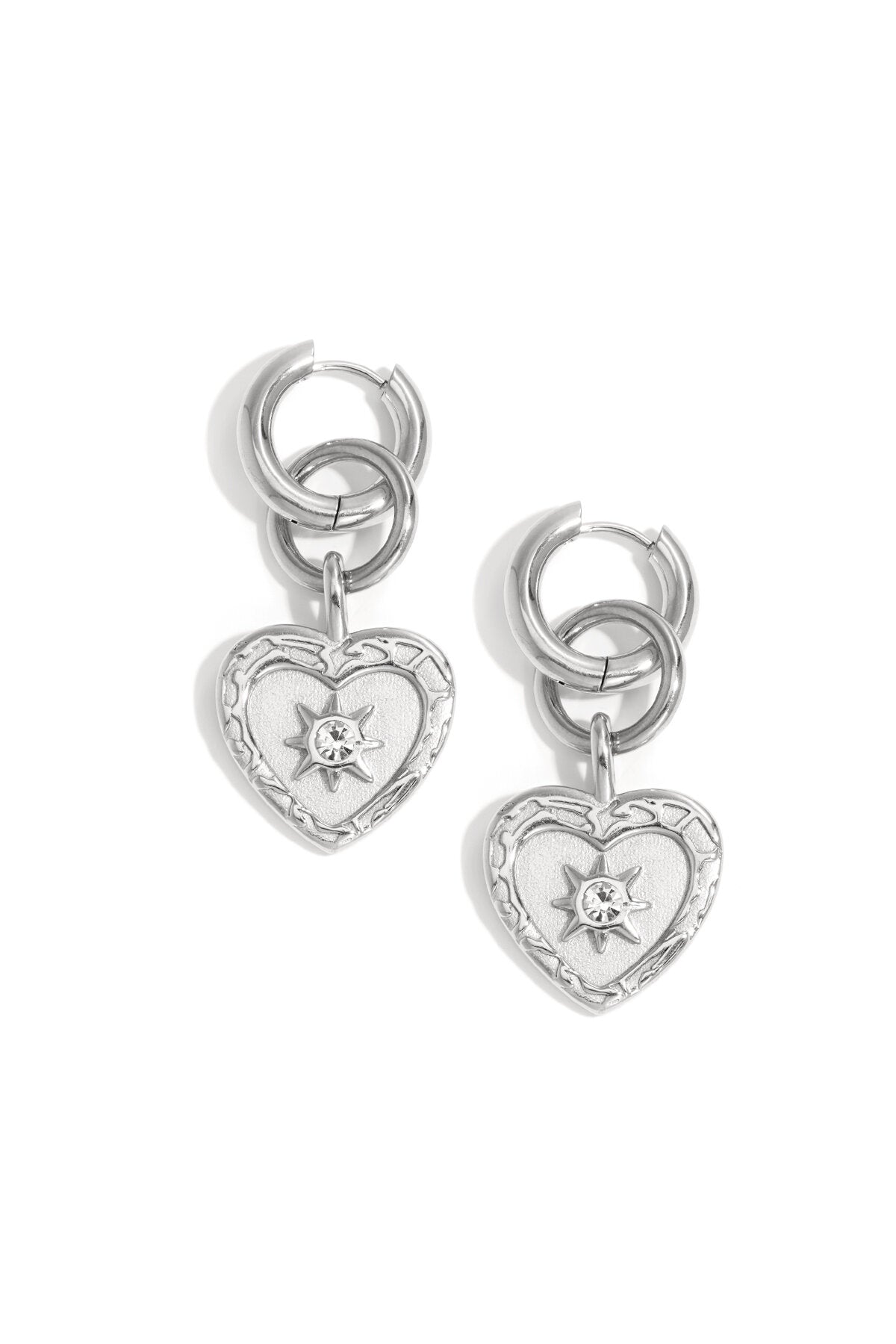Heart Rhinestone Drop Earrings Eloise Closet Jewelry