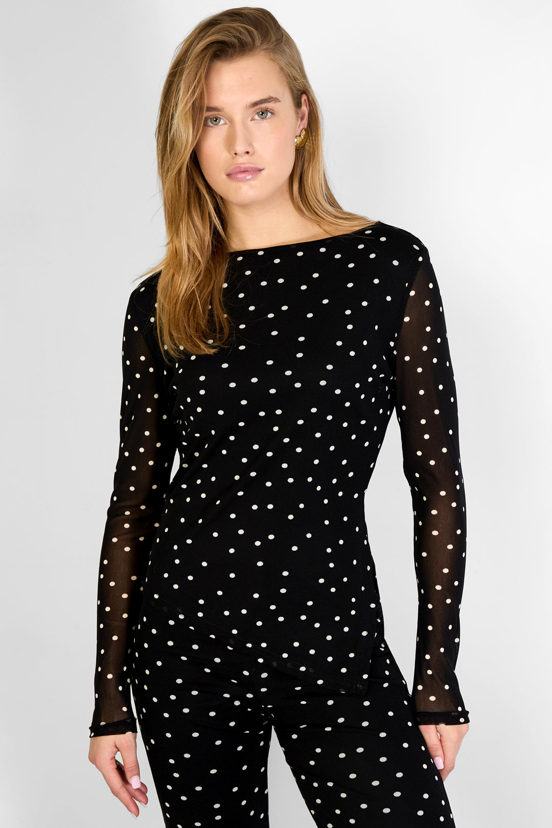 Dotted Long Sleeve Top Eloise Closet