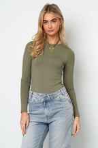 Eloise Closet Knitted Shapewear Bodysuit Basic Solid Color