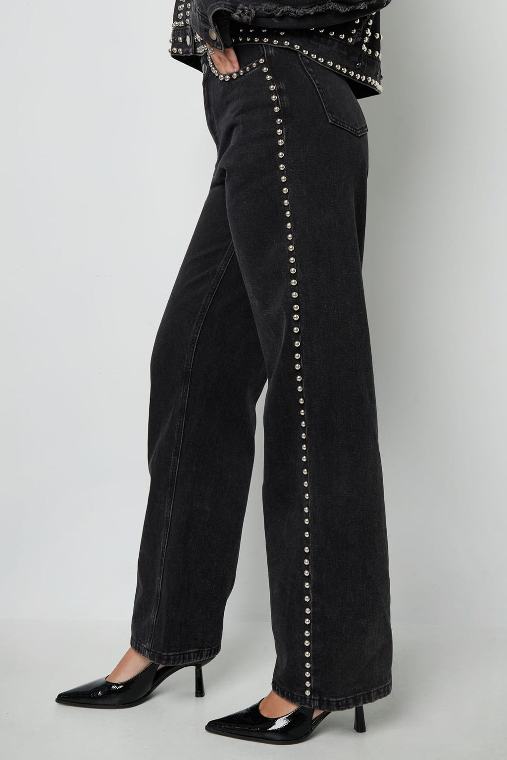 Eloise Closet Straight Leg Pants Street Solid Color Woven Cotton