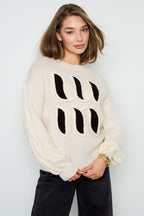 Letter Detail Knit Sweater Eloise Closet