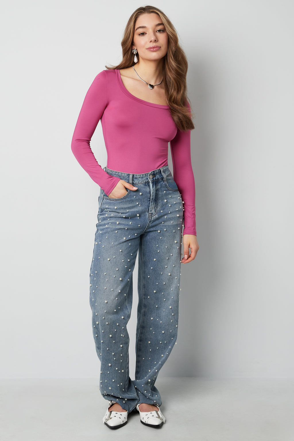 Eloise Closet  Stretch Long Sleeve Bodysuit Polyester High Stretch Form-Fitting