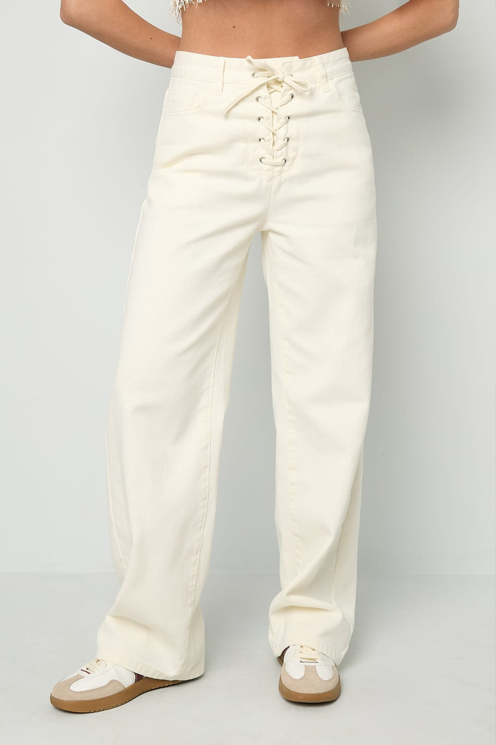 Tie Detail Denim Jeans Eloise Closet