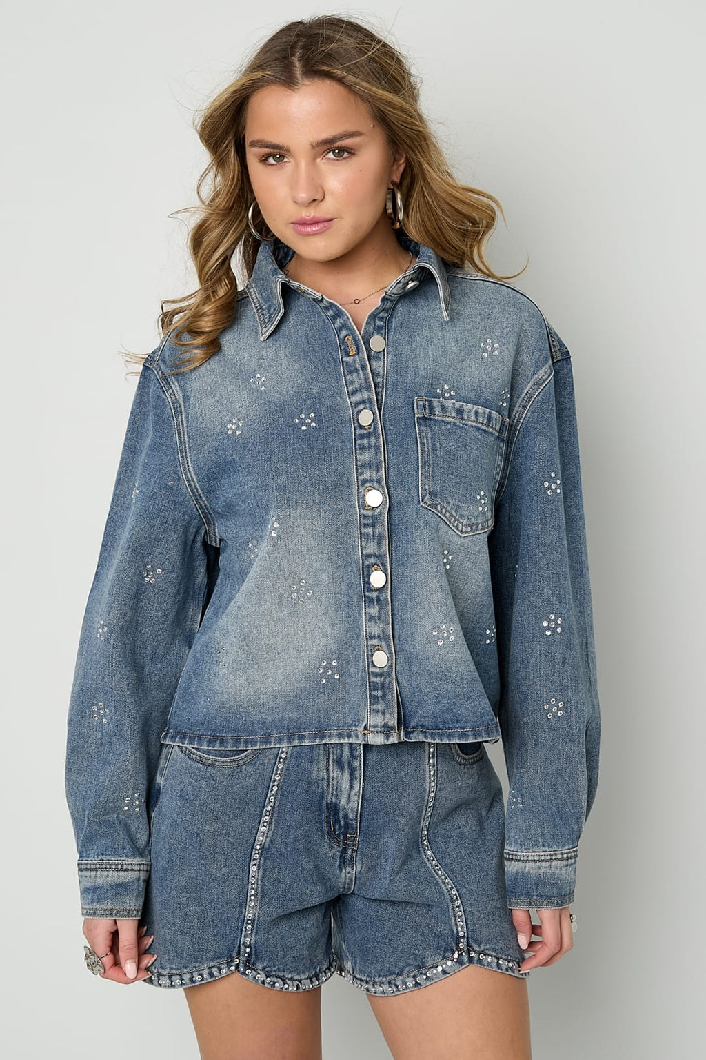 Eloise Closet Strass Denim Jacket