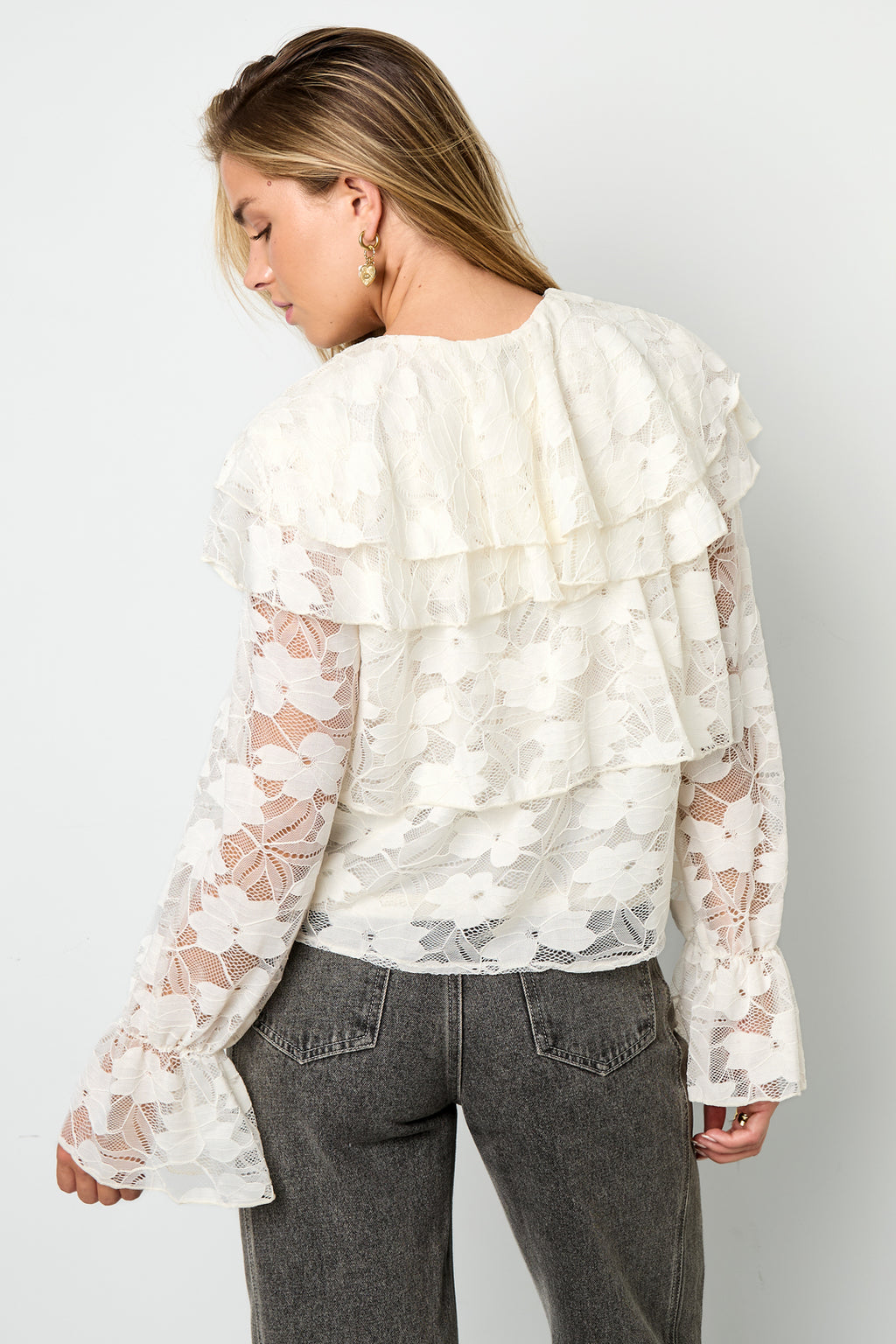 Eloise Closet Blouse Elegant Floral Print Woven Polyester Fiber