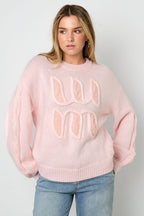 Letter Detail Knit Sweater Eloise Closet
