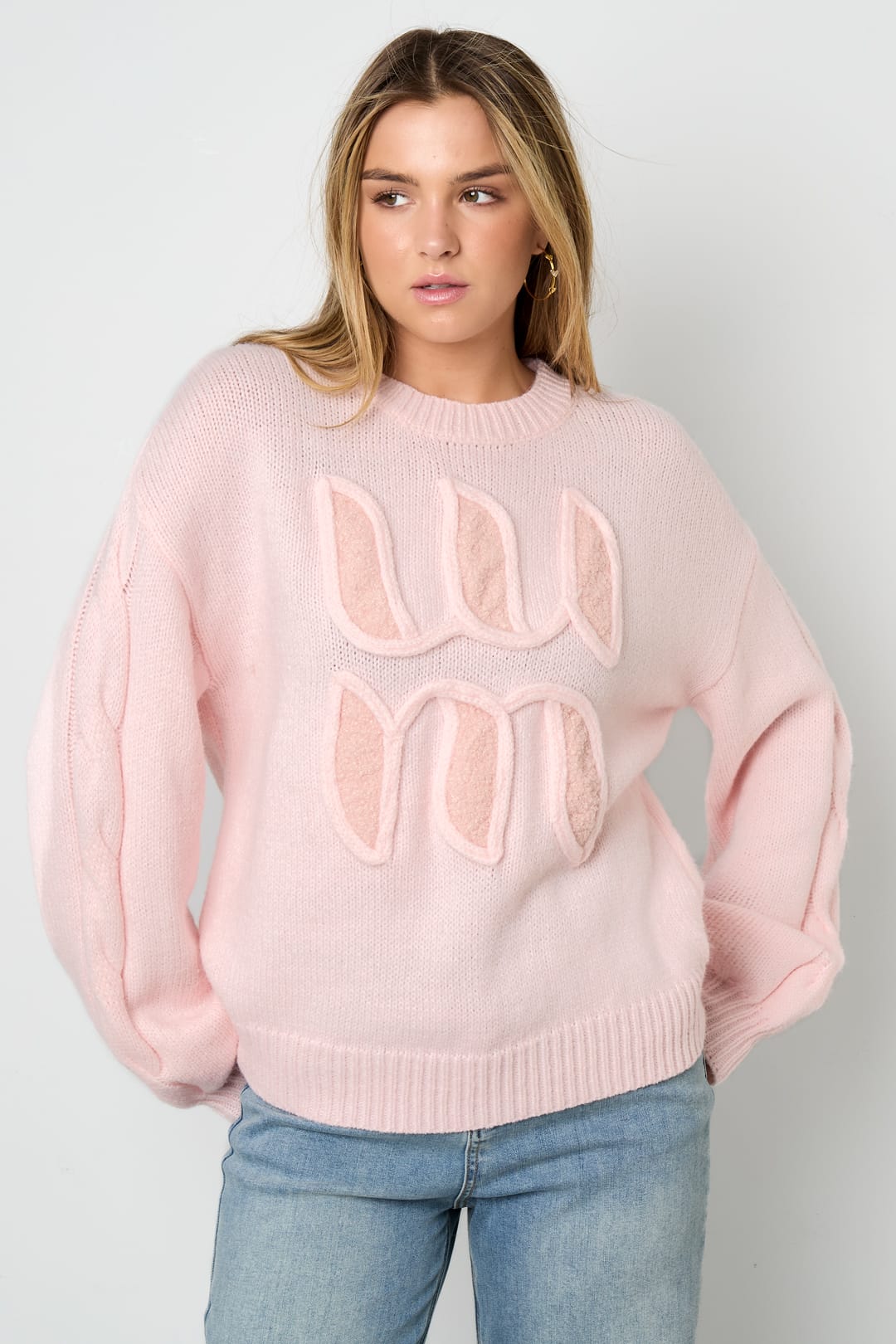 Letter Detail Knit Sweater Eloise Closet
