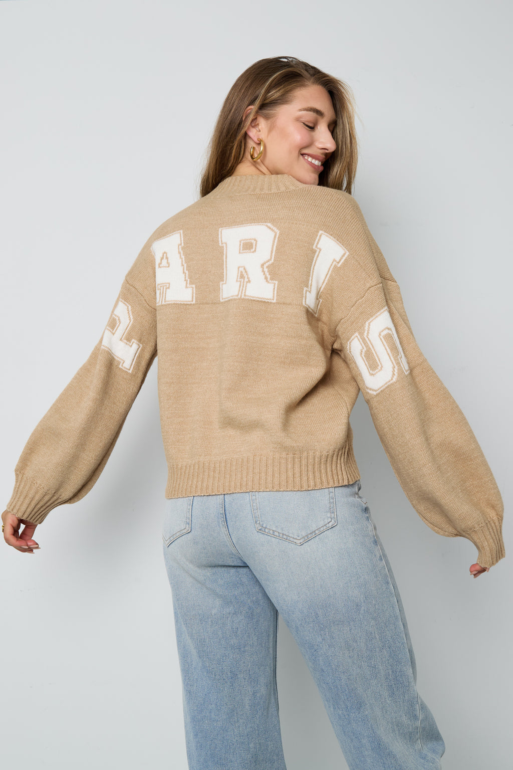 Letter Back Knit Sweater Eloise Closet